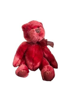 3/$25 Ganz Heritage Collection Ally Teddy Bear Plush Red Burgundy 2004 8”